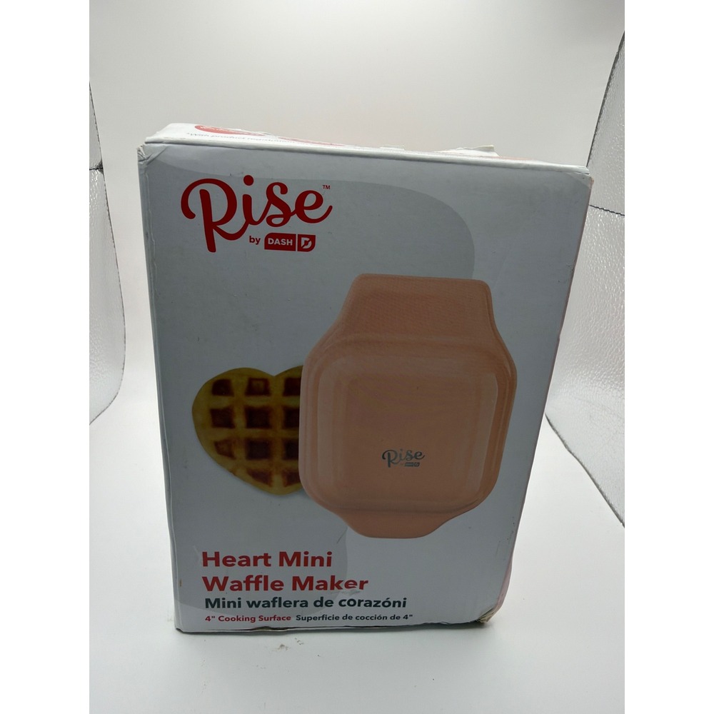Rise by Dash Heart Mini Waffle Maker Pink 4 Inch RMWH001GBRS06 NEW